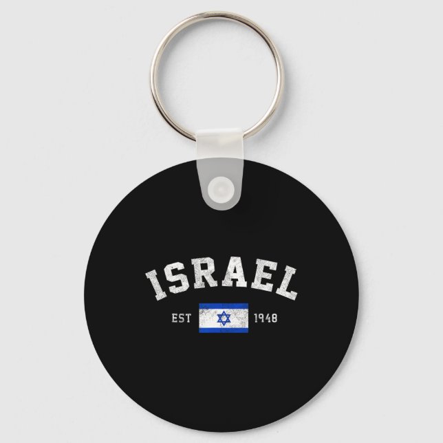 Est. 1948 Israelis Flag Independence Day  Key Ring (Front)