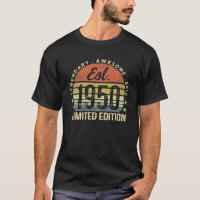 Est 1950 Limited Edition 72nd Birthday Vintage 72