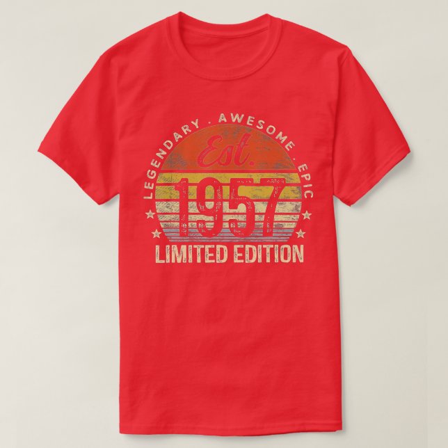 Est 1957 Limited Edition 65th Birthday Gifts 65 Ye T-Shirt (Design Front)