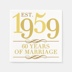 Est. 1959 60th Wedding Anniversary Napkin