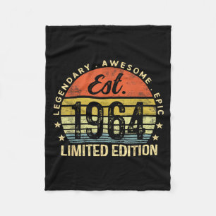 Est 1964 Limited Edition 61st Birthday Vintage 61  Fleece Blanket