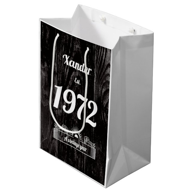 Est. 1972 A Vintage Year Medium Gift Bag (Front Angled)