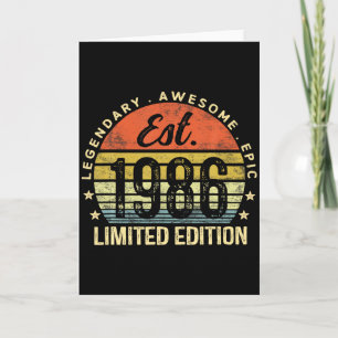 Est 1986 Limited Edition 40th Birthday Vintage 40 Card
