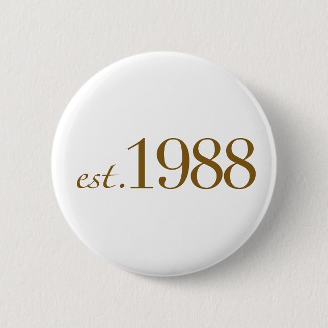 Est 1988 6 cm round badge (Front)