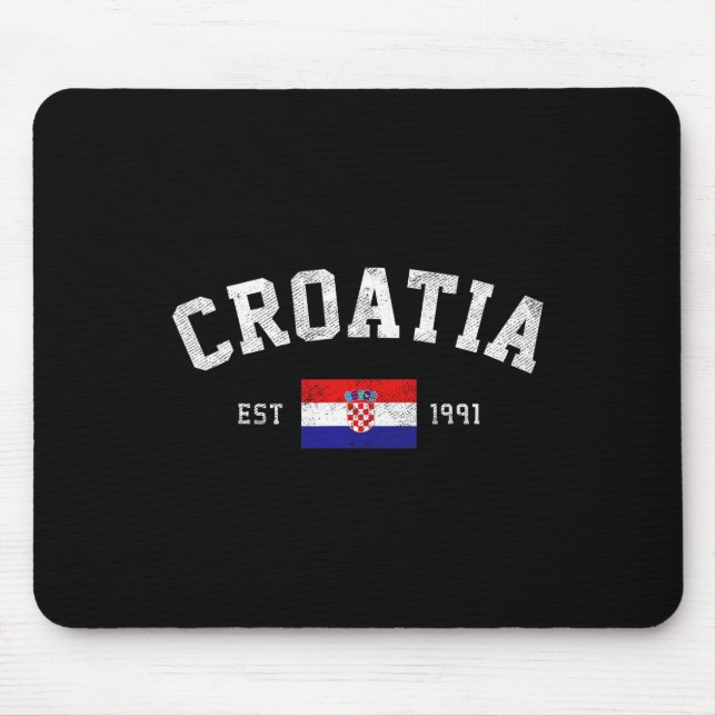 Est. 1991 Croatian Flag Independence Day  Mouse Pad (Front)