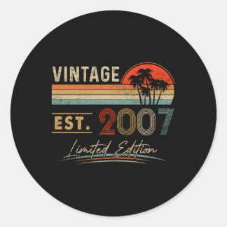 Est 2007 16Th 16 Classic Round Sticker
