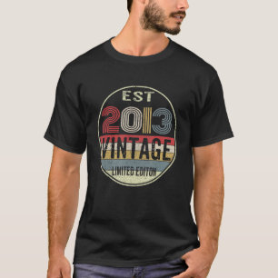 Est 2013 Vintage 2013 9th Birthday T-Shirt