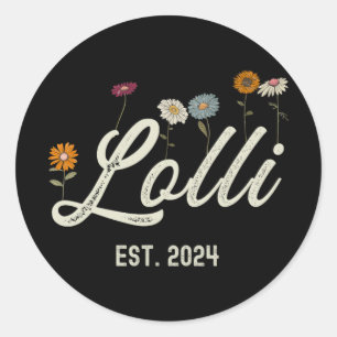 Est 2024 Floral Mothers Day New Parents Pregnancy Classic Round Sticker