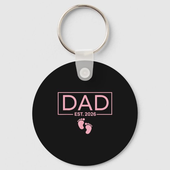 Est 2026 To Be First Time New Daddy  Key Ring (Front)