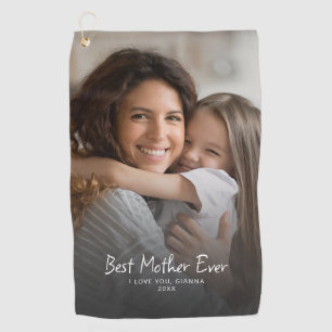 est Mother Ever Modern Photo Custom Mother’s Day  Golf Towel