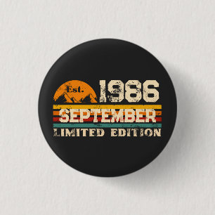 Est. September 1986 limited Edition Custom T-Shirt 3 Cm Round Badge