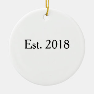 Est. Year Classic Personalised Couple Design Ceramic Tree Decoration