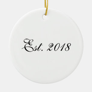Est. Year Personalised Couple Design Ceramic Tree Decoration