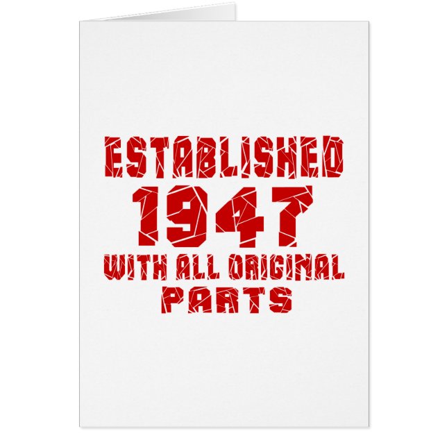 Established 1947 With All Original Parts (Front)