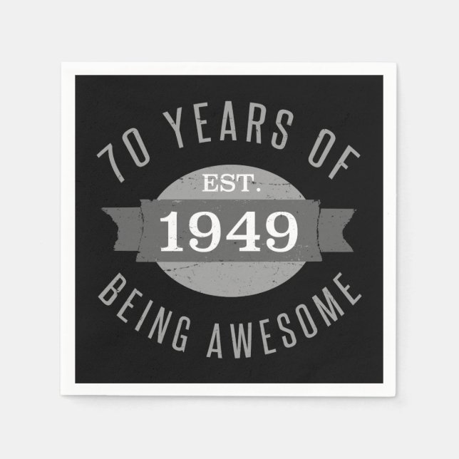 Established 1949 70th Birthday Napkin (Front)