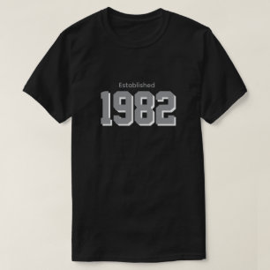Established 1982 Vintage Birthday T-Shirt Design