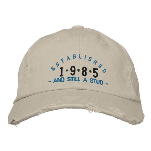 Established 1985 Stud Embroidery Hat (Front)