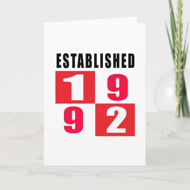 Established 1992 Birthday Designs Card (Front)