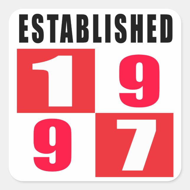 Established 1997 Birthday Designs Square Sticker (Front)