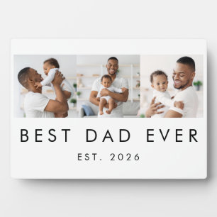 Established Best Dad Ever 3 Photos Plaque