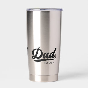 Established Dad New Father Est Year Typography Insulated Tumbler
