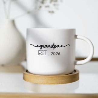 Established New Grandpa Est date Typography Coffee Mug