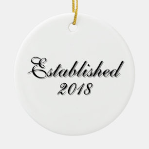 Established Year Personalised Couple Design Ceramic Tree Decoration