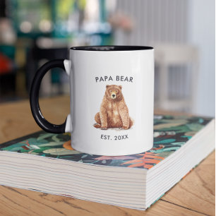 Established Year   Watercolor Papa Bear Mug