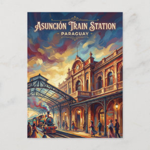 Estación Central de Ferrocarril Paraguay Postcard