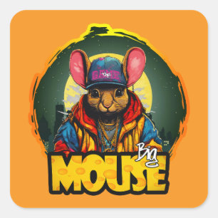 Estampa Hip Hop - Big mouse - Adesivo Square Sticker