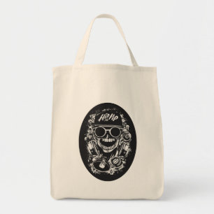 Estampa Hip Hop - Hip Hop Skull Vibes - Bolsa Tote Bag