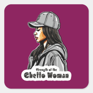 Estampa Hip Hop - Strength of Woman - Adesivo Square Sticker