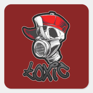 Estampa Hip Hop - Toxic Skull - Adesivo Square Sticker