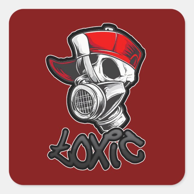 Estampa Hip Hop - Toxic Skull - Adesivo Square Sticker (Front)