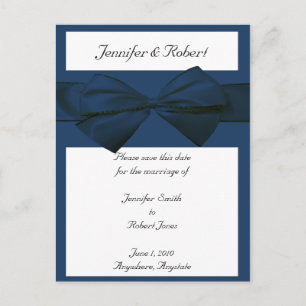 Estate Collection Marine Blue Wedding Announcement Postcard