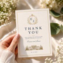 Estate Crest Monogram Elegant Old Money Wedding