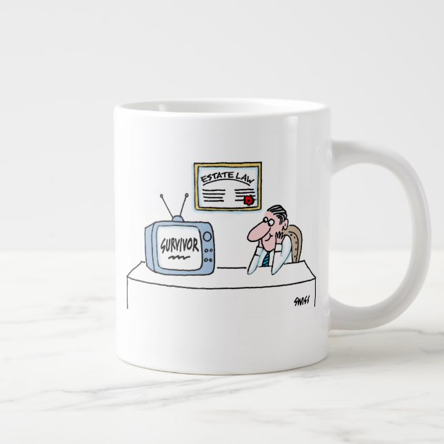Estate Lawyer Probate Law Cartoon Funny Jumbo Large Coffee Mug (Right)