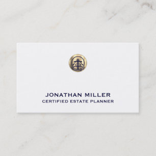 Estate Planner Business Card White and Gold