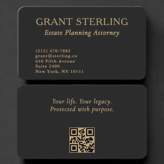 Estate Planning Attorney QR Code Professional Business Card (Creator Uploaded)