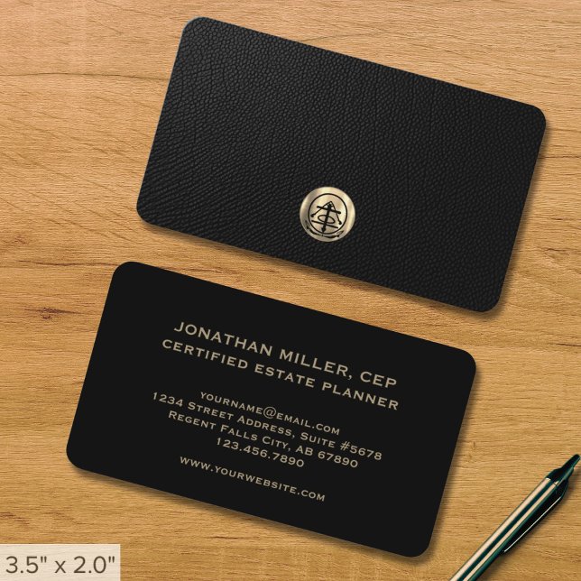 Estate Planning Business Cards Black and Gold (Creator Uploaded)