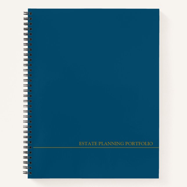 Estate Planning Portfolio - Black | Blue Notebook (Front)