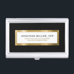 Estate Planning Portfolio Black Gold Business Card Holder<br><div class="desc">Keep your business cards organised and protected with this luxury business card case. Featuring a sleek brushed metallic design with name, title and company or custom text of your choice, this business card case exudes professionalism and sophistication. The durable metal construction ensures that your cards will be safe and secure,...</div>