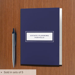 Estate Planning Portfolio Navy Blue Pocket Folder