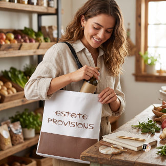 Estate Provisions Rustic Typography Brown Tote Bag