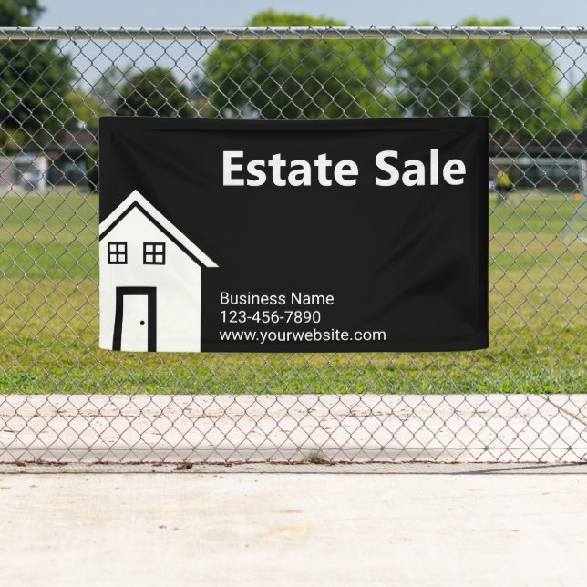Estate Sale Black and White Business Name Website Banner (Insitu)