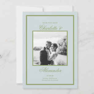 Estate Wedding Olive Green Classic Save the Date Invitation