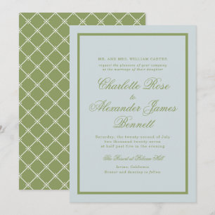 Estate Wedding Olive Green Classic Script Invitation