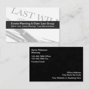 Estate Will And Trust Attorney Business Card