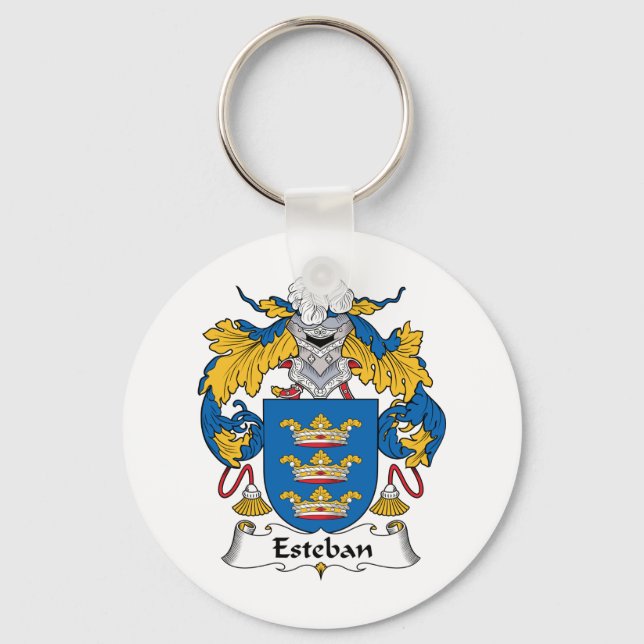 Esteban Family Crest Key Ring (Front)