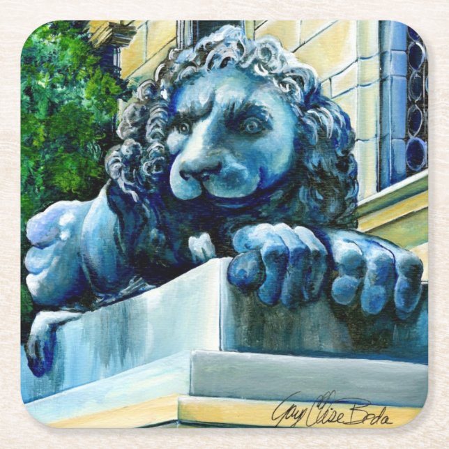 Esteemed Feline, Washington DC, USA Square Paper Coaster (Front)